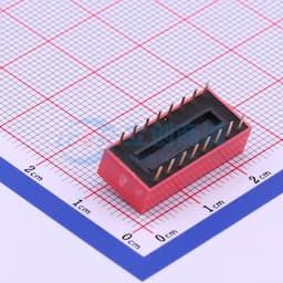 间距2.54mm 平拨,凸起式 8位拨码开关 【插件】缩略图