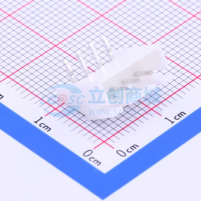 1x4P 间距:2.5mm 弯插 系列:XH 【插件】实物图