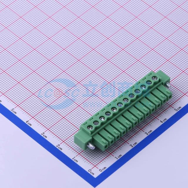 3.81mm 1x12P 排数:1 每排P数:12 螺丝固定实物图