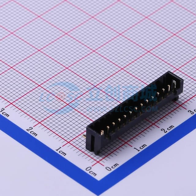 黑色 1x14P 间距:2mm 弯插【插件】实物图