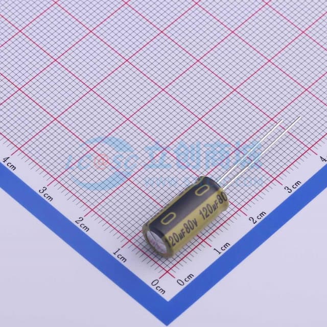120uF ±20% 80V 【插件】实物图