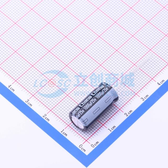 1000uF ±20% 25V 【引线】实物图