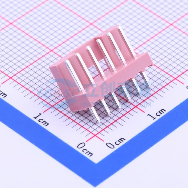 粉色 1x6P 间距:2.5mm 直插【插件】实物图