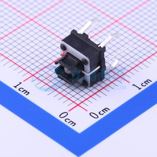 KAN6811-0581C100-84,6.8*6.8*5.8带灯开关,红灯,插件实物图
