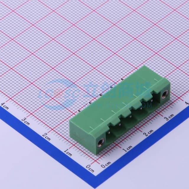 5.08mm 1x5P 排数:1 每排P数:5 螺丝固定 【插拔】实物图