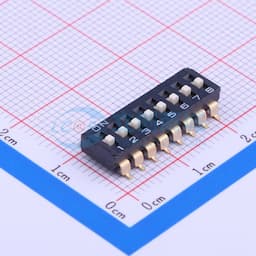 间距2.54mm 平拨,凸起式 8位拨码开关缩略图