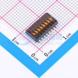 间距1.27mm 平拨,凹槽式 8位拨码开关缩略图