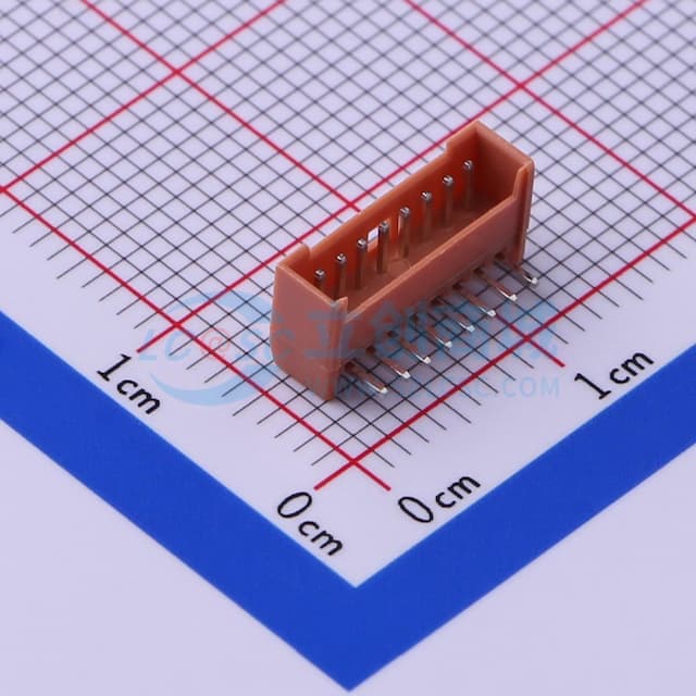 土黃 1x8P 间距:1.25mm 弯插【插件】实物图