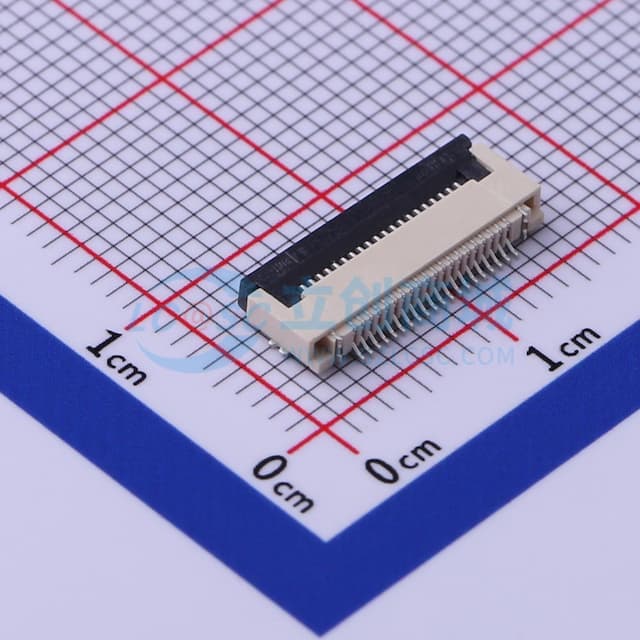 间距:0.5mm P数:20P 翻盖式 下接实物图