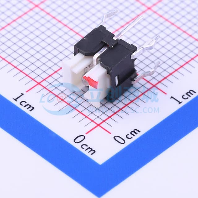 KAN0713-0723C100-84,6*6*7.2带灯开关,红灯,插件 【轻触】实物图