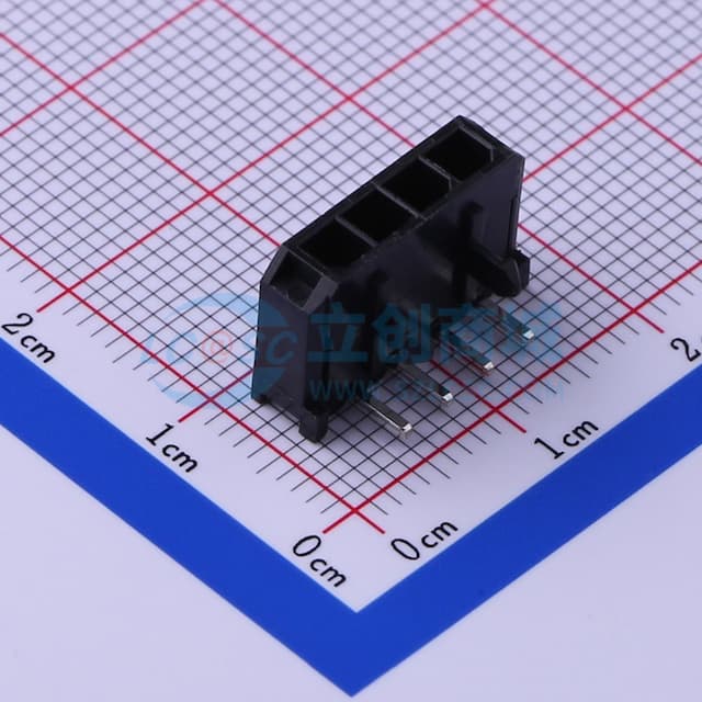 黑色 1x4P 间距:3mm 弯插【插件】实物图