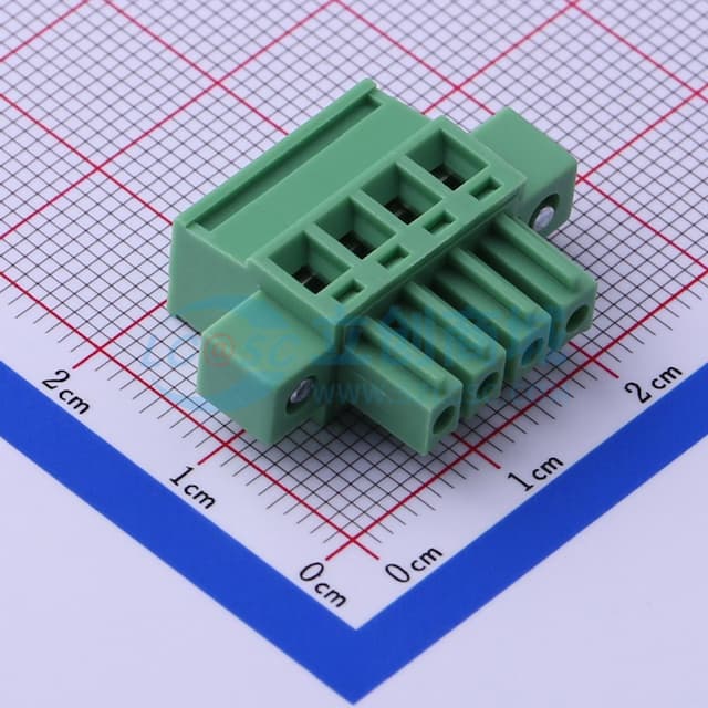 3.81mm 1x4P 排数:1 每排P数:4 螺丝固定实物图