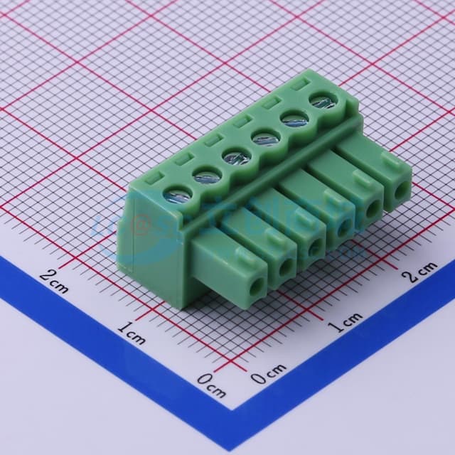 【焊接辅料】3.81mm 1x6P 排数:1 每排P数:6实物图