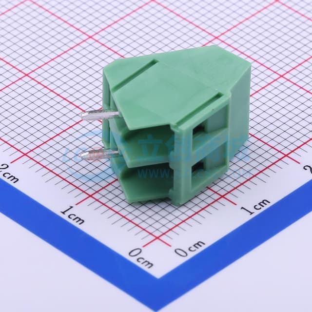 1x2P 5mm 直插 排数:1 每排P数:2【螺钉】实物图