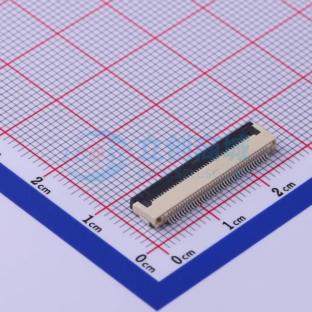 间距:0.5mm P数:40P 翻盖式 下接实物图