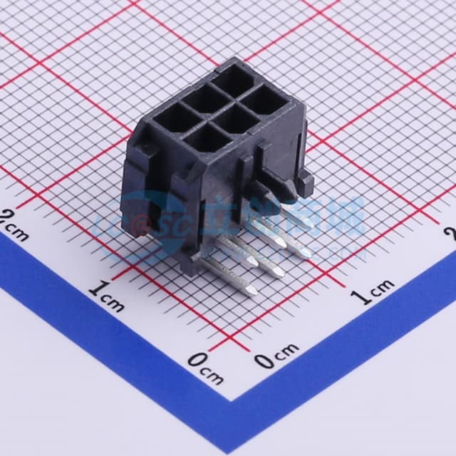 2x3P 间距:3mm 弯插 系列:Micro-Fit(MX 3.0) 【插件】实物图