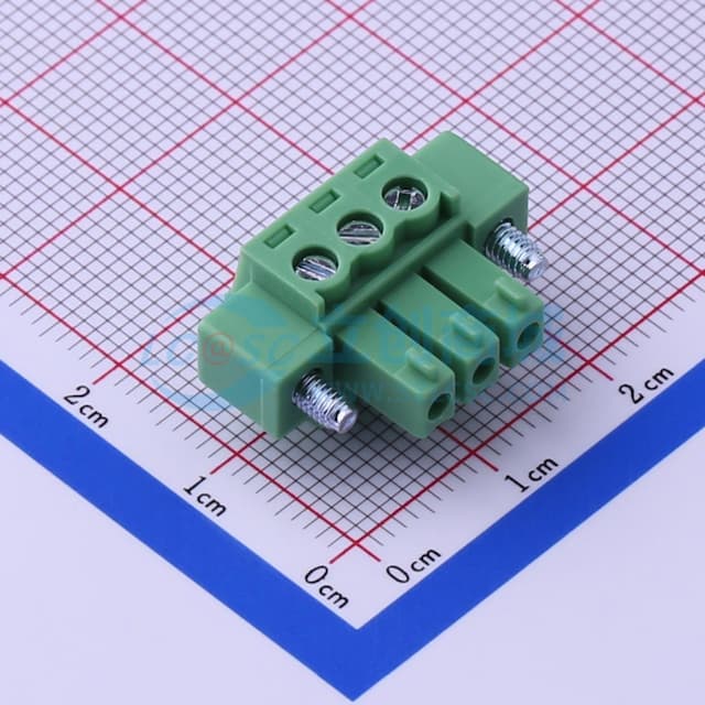 3.81mm 1x3P 排数:1 每排P数:3 螺丝固定实物图