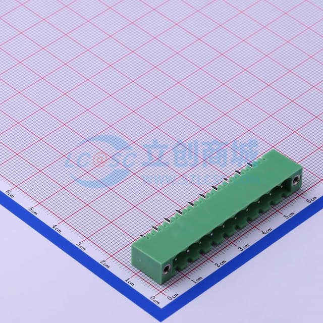5.08mm 1x10P 排数:1 每排P数:10 螺丝固定 【插拔】实物图