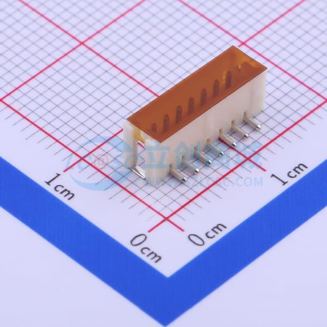 1x7P 间距:1.5mm 立贴 系列:ZH 【插件】实物图