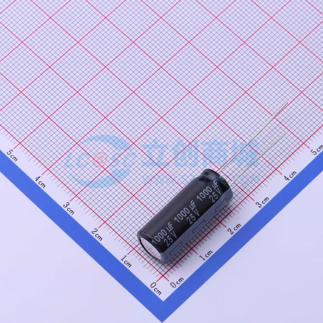 1000uF ±20% 25V 【引线】实物图