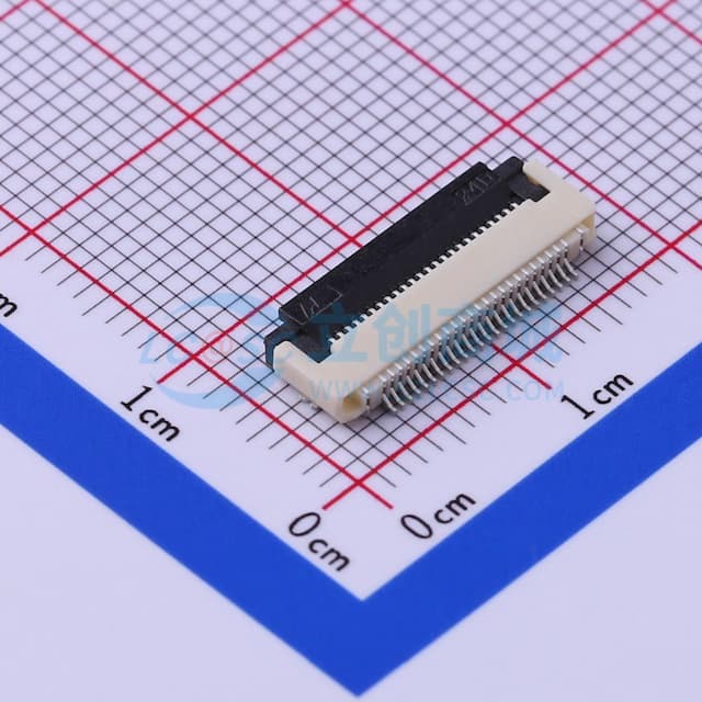 间距:0.5mm P数:24P 翻盖式 下接实物图