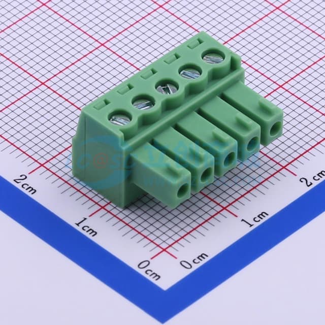 【焊接辅料】3.81mm 1x5P 排数:1 每排P数:5实物图