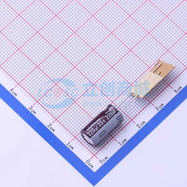 220uF ±20% 35V 【引线】实物图