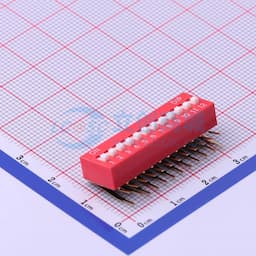 间距2.54mm 平拨,凸起式 12位拨码开关 【拨码】缩略图