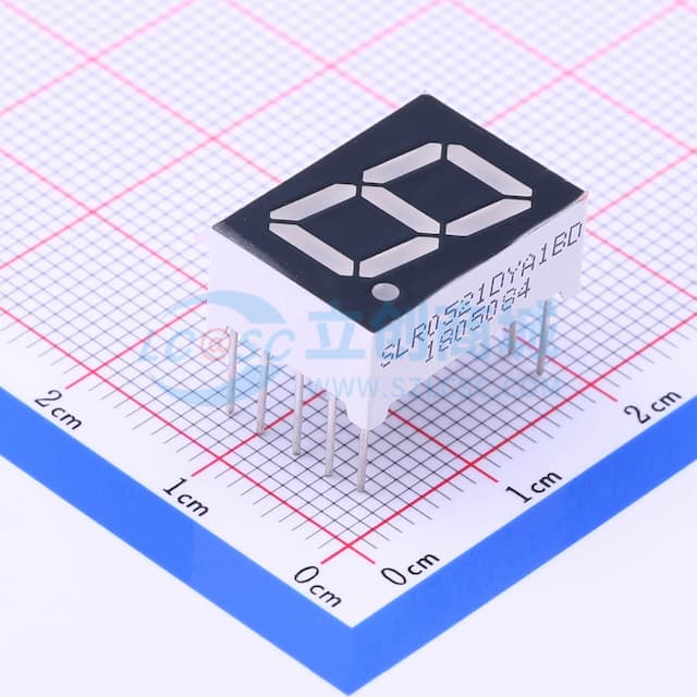 1位0.52英寸黄色数码管 共阳极 【LE】实物图