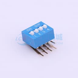 间距2.54mm 平拨,凸起式 4位拨码开关 【拨码】缩略图