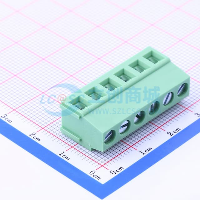 5.08mm 直插 排数:1 每排P数:6 【螺钉】实物图