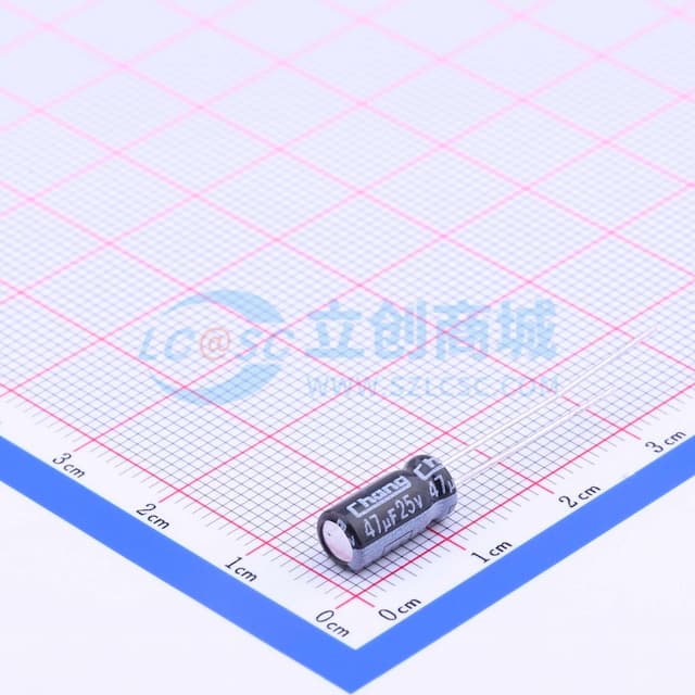 47uF ±20% 25V 【引线】实物图
