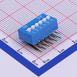 间距2.54mm 平拨,凸起式 6位拨码开关 【拨码】缩略图