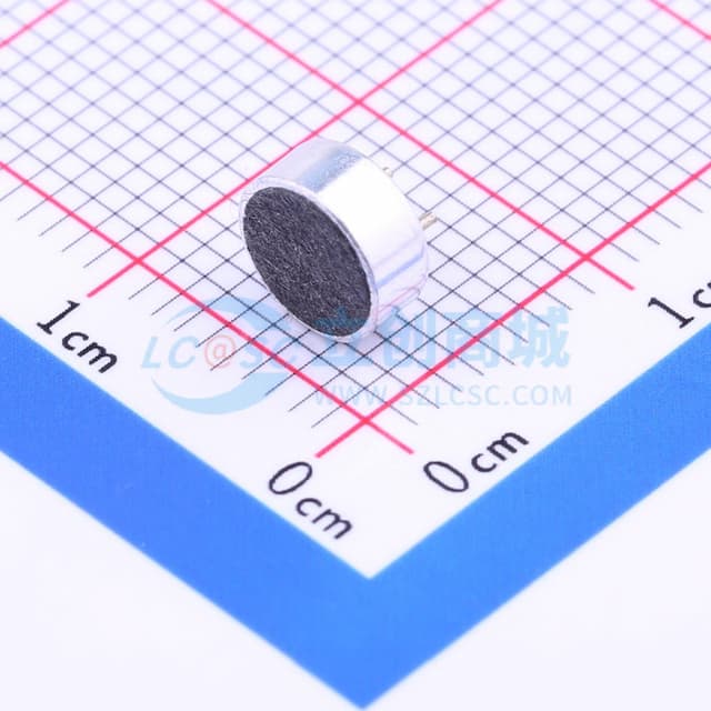全指向双电容φ6.0*2.7mm 1.5V-10V 灵敏度-52db 低阻抗 针脚实物图