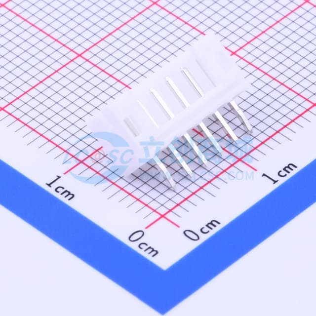 白色 1x6P 间距:2mm 直插 系列:PH【插件】实物图