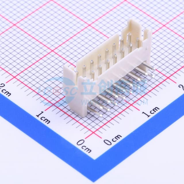 2x8P 间距:2mm 弯插 系列:PHD【插件】实物图