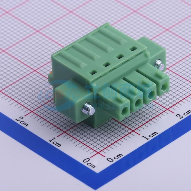 3.81mm 1x4P 排数:1 每排P数:4 螺丝固定实物图