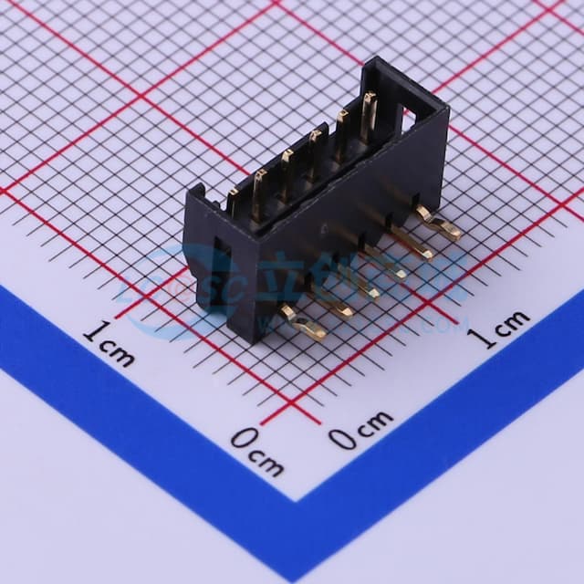 黑色 1x6P 间距:2mm 弯插【插件】实物图