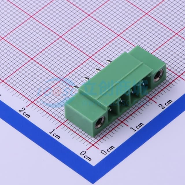 3.81mm 1x4P 排数:1 每排P数:4 螺丝固定 【插拔】实物图