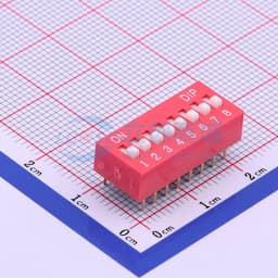 间距2.54mm 平拨,凸起式 8位拨码开关 【插件】缩略图