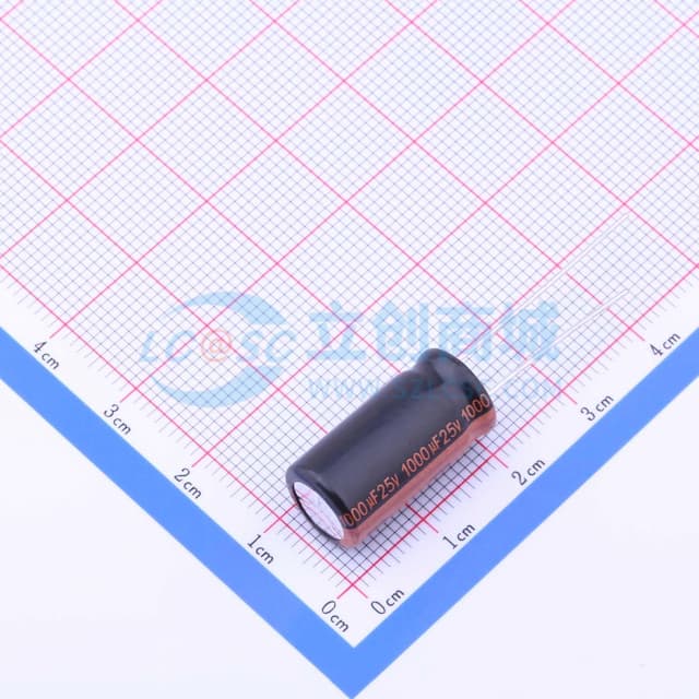1000uF ±20% 25V 【引线】实物图