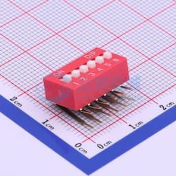 间距2.54mm 平拨,凸起式 6位拨码开关 【拨码】缩略图