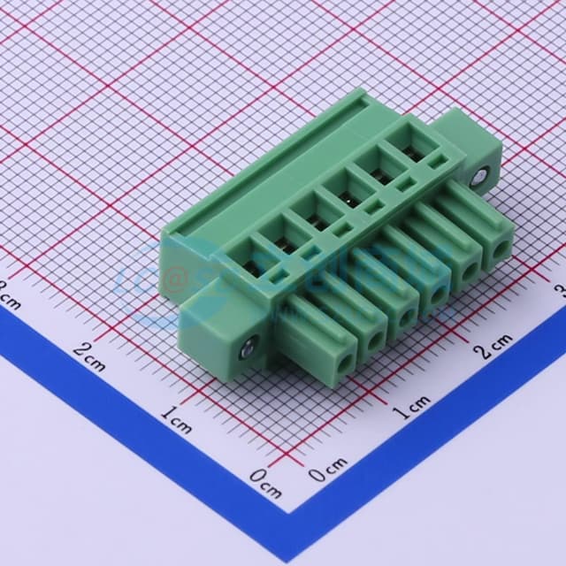 3.81mm 1x6P 排数:1 每排P数:6 螺丝固定实物图