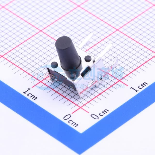 轻触开关,KAN0637-0951B-24,带支架侧插实物图