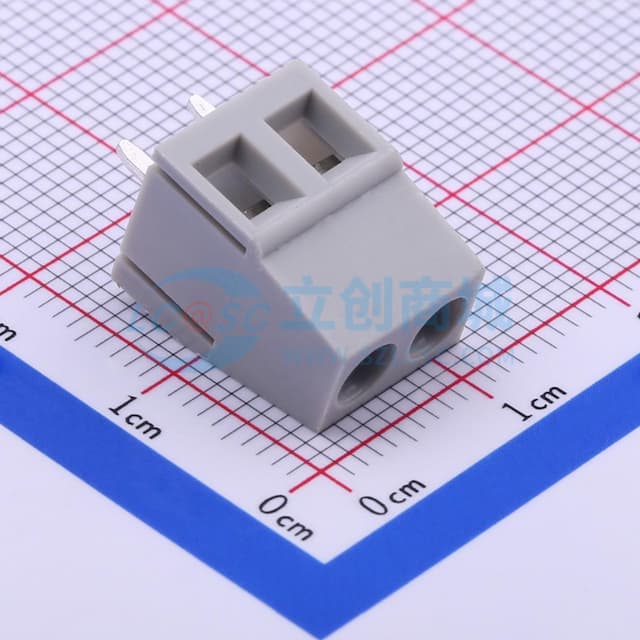 1x2P 5mm 直插 排数:1 每排P数:2【螺钉】实物图