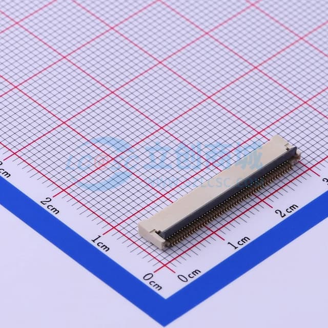 间距:0.5mm P数:50P 翻盖式 双侧触点/上下接实物图