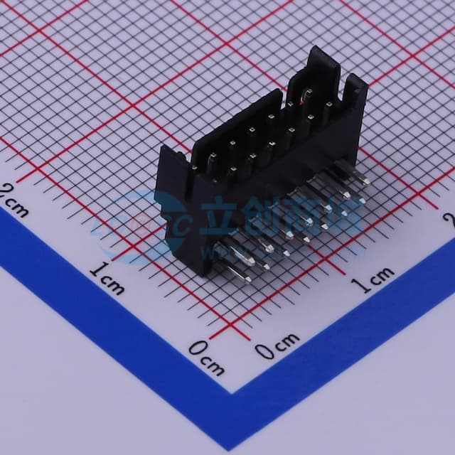 黑色 2x7P 间距:2mm 弯插【插件】实物图