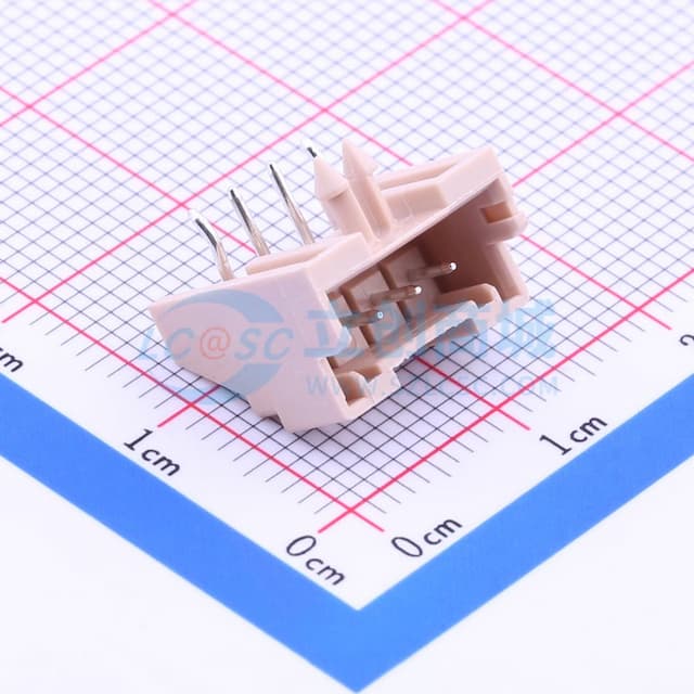 1x4P 间距:2.5mm 弯插 系列:XA 【插件】实物图