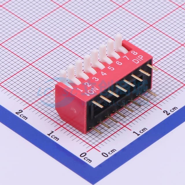 间距2.54mm 琴键 8位拨码开关 【拨码】实物图