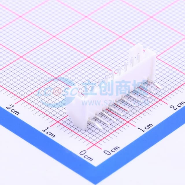 1x10P 间距:2mm 弯插 系列:PH【插件】实物图